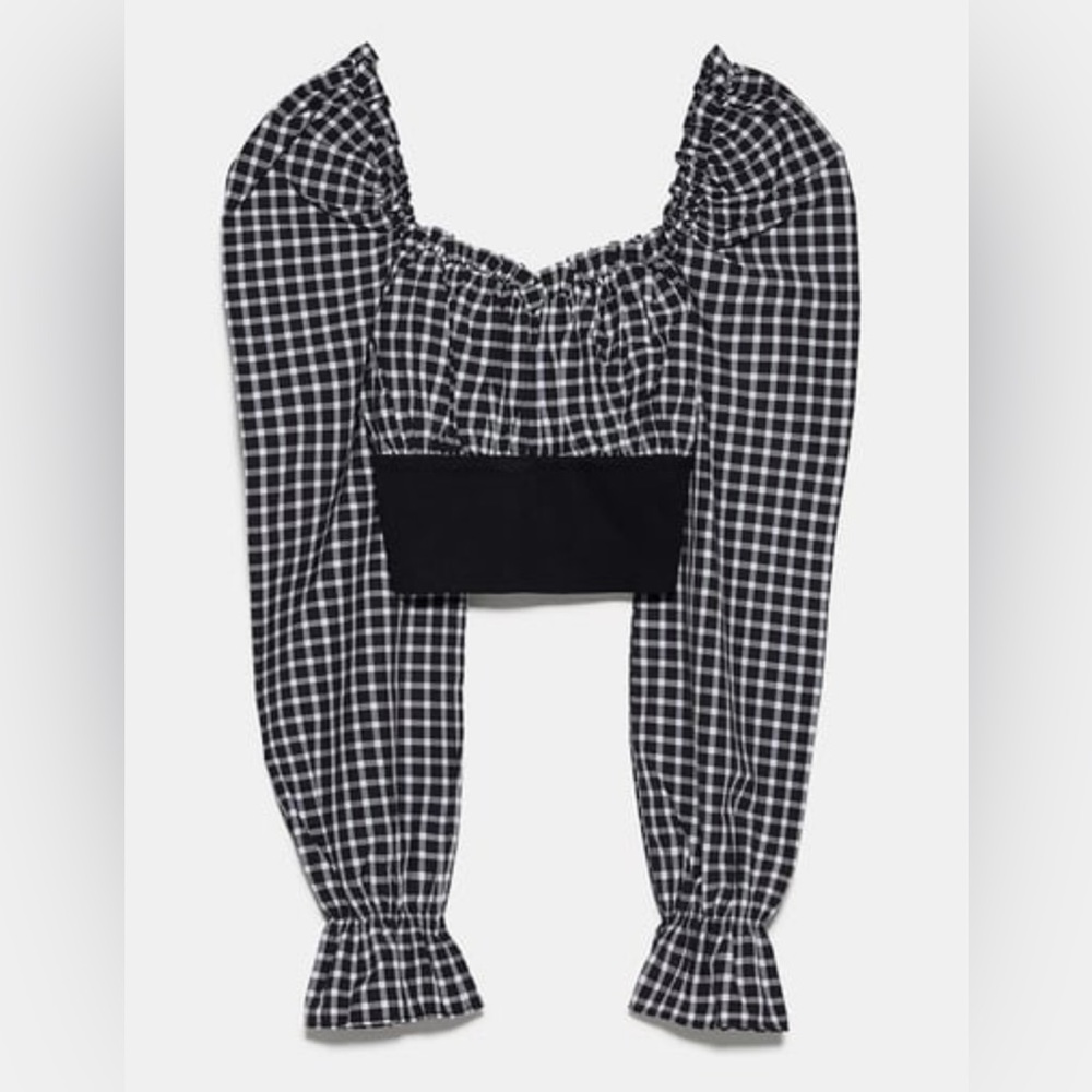 Zara Gingham Top